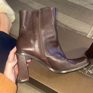 Brown Leather Booties